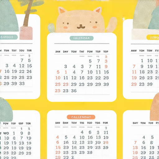 打造你的專屬2025年卡通月曆，立即下載印刷範本，讓每月都充滿驚喜！